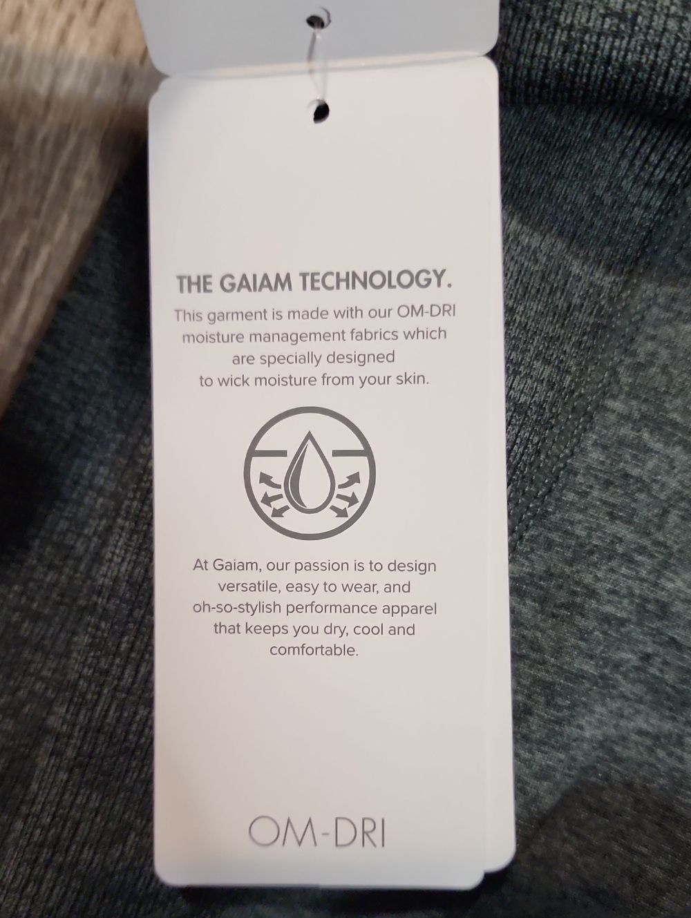 GAIAM The Om Fit Om-Dri Momentum Marled Rib Legging In Urban Chic Heather Size M - Picture 7 of 8